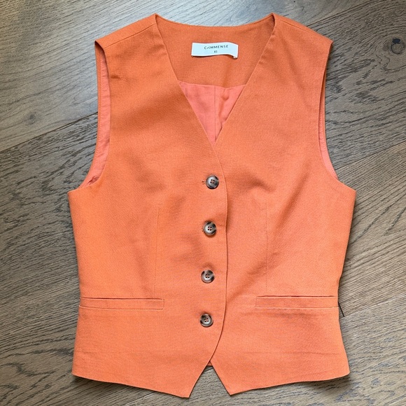 Commense Jackets & Blazers - Commense Vibrant Orange Vest XS